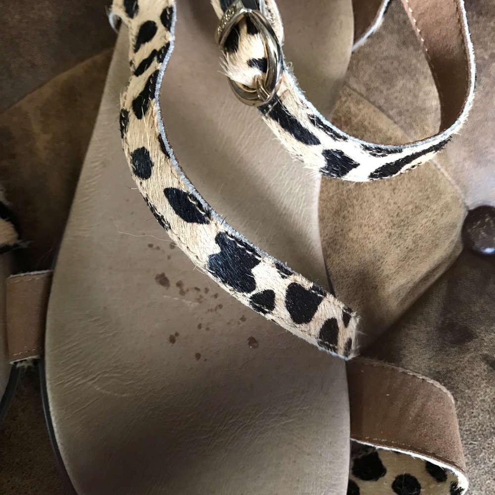 Aetrex Pony Hair Animal Print Sandals Size 38 - Picture 6 of 7